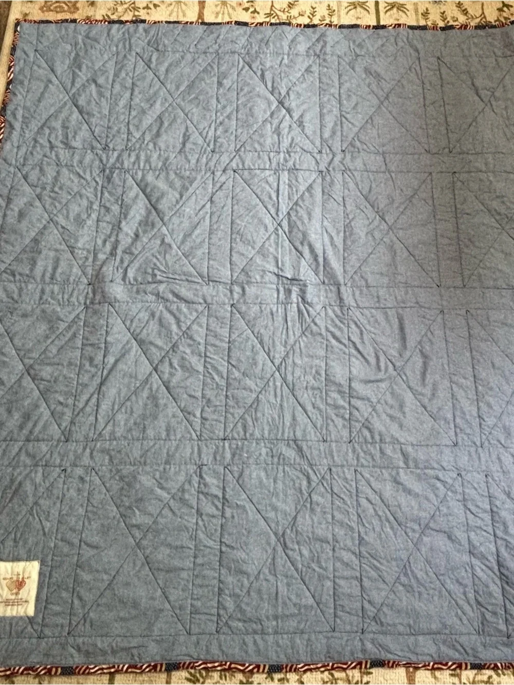 Handmade Boy Scouts Quilt 55x51 Patriotic Patchwork Camping Scout Throw Blanket